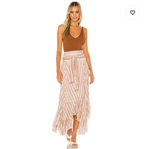 Free People Giselle Skirt Ivory Fall Stripe Combo